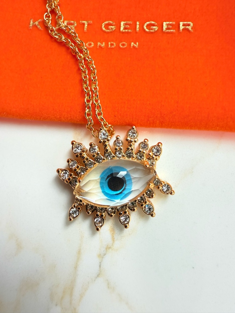 ❌❌SOLD❌❌NWT Kurt Geiger Gold Evil Eye Pendant Necklace